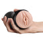 M For Men Self-Lubricating Pussy Stroker has ridged textures inside & a squeezable case for customised tightness. On-hand.