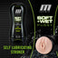 M For Men Self-Lubricating Pussy Stroker has ridged textures inside & a squeezable case for customised tightness.  Case + sleeve.