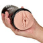 M For Men Self-Lubricating Pussy Stroker is textured w/ ribs & orbs inside a squeezable case for perfect tightness & has a coverable air valve for customised suction. On-hand.