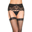 Music Legs Mesh & Lace Garter Belt With G-String has a sheer mesh design to let your skin peek through & feathery eyelash trim on a beautiful lace panel. 