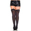 Music Legs Opaque Thigh-High Stockings With Satin Bow - Curvy are topped w/ sexy satin bows for a sensual look w/ opaque coverage for easy wear w/ adult costumes & lingerie.